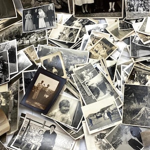 50 x Vintage Photographs Black White & Sepia Mixed Old Photos 1920s-1960s Bulk