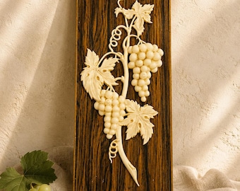 Vintage Wall Plaque Grapes Relief Western Germany Mid Century c1960s MCM
