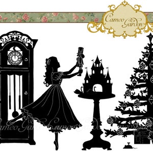 Silhouette The Nutcracker Clipart - Clip art de Natal para scrapbooking, convites para festas, download instantâneo para uso comercial