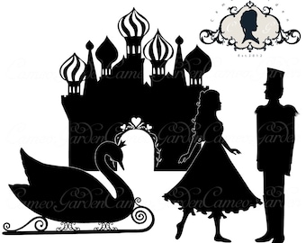 Silhouette The Nutcracker Doll Kingdom Clipart - Christmas Clip art for scrapbooking, party invitations, Instant Download Commercial Use