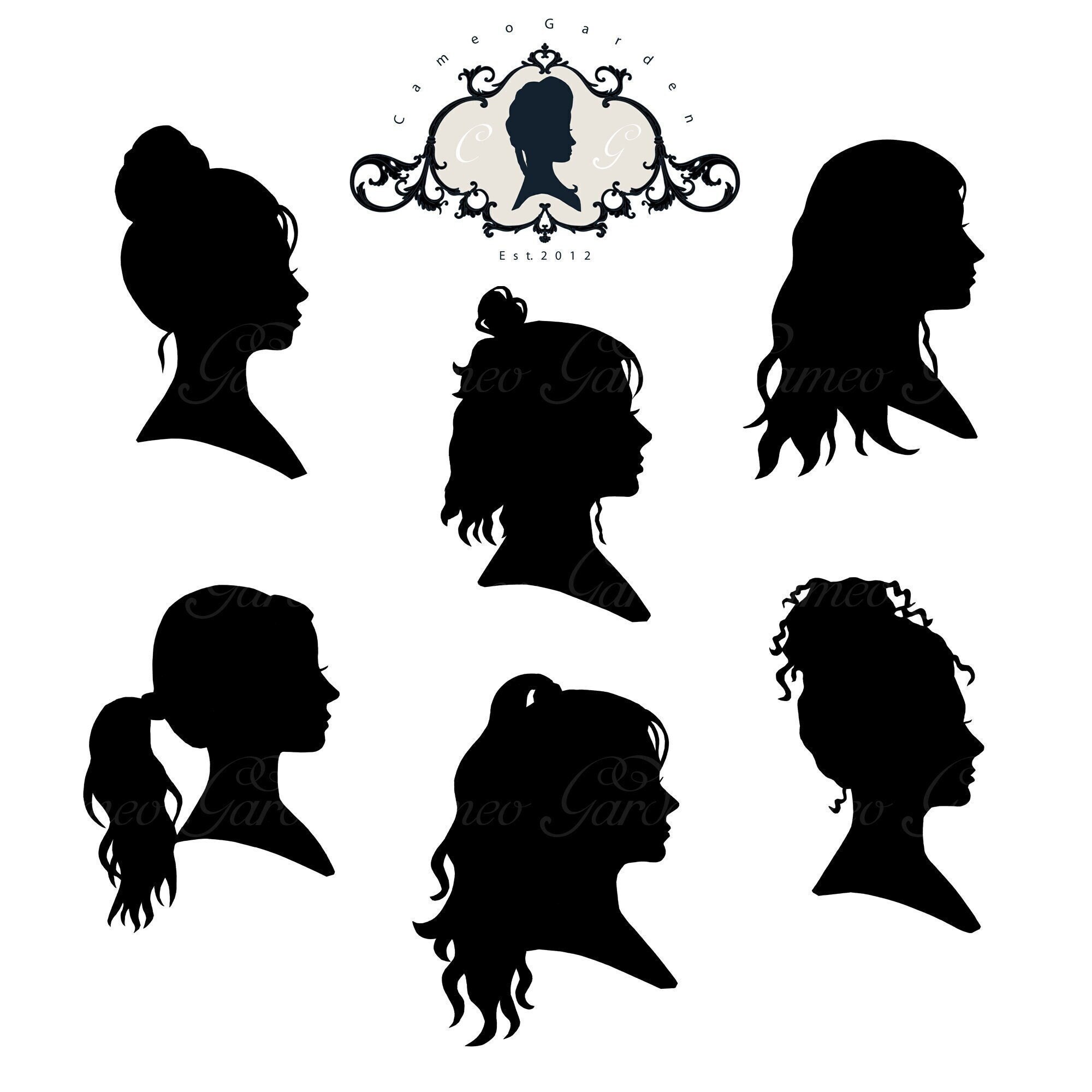 Victorian Woman Cameo Silhouette