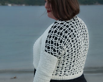 Summer Sea Crochet Cardigan Pattern: Lacy Stitch Details (PDF Pattern)