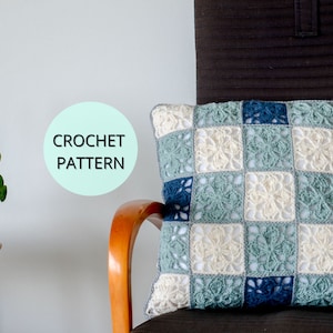 Granny Square Crochet Pillow Pattern- Crochet Pattern- Pillow Pattern- Crochet Home Decor- Crochet Throw Pillow- Couch Pillow- Granny Square