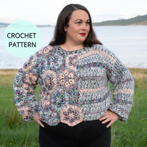 Crochet Sweater Pattern, Crochet Hexagon Sweater Pattern, Crochet Womens Sweater Pattern, Hexagon Crochet Pattern, Crochet Top Pattern