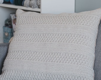 Crochet Pillow Cover Pattern: Textured Stripes, Home Decor (PDF Pattern)