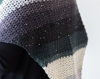 Easy Crochet Lace Triangle Shawl Pattern PDF