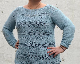Coelum Crochet Sweater Pattern: Women's Spring Summer Top (XS-5XL)