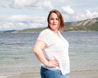 Lace Caeli Top Crochet Pattern PDF - Beginner Tee Pattern