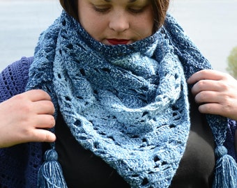 Easy Crochet Stacking Triangles Shawl Pattern PDF