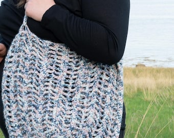 Crochet Shoulder Bag Pattern: Openwork Tote (PDF Pattern)