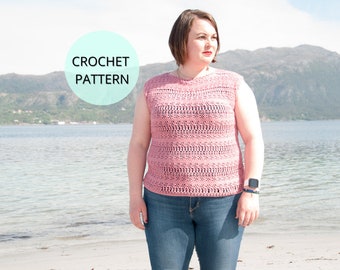 Crochet Top Pattern, Crochet Women's Top, Crochet Summer Top Pattern, Crochet Garment Pattern, Women's Crochet Pattern,Crochet Shirt Pattern