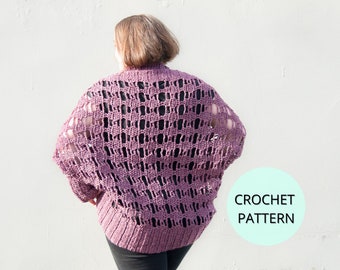 Crochet Cardigan Pattern, Crochet Sweater, Crochet Women's Cardigan, Crochet Womens Top, Summer Cardigan, Crochet Shrug, Spring Wrap