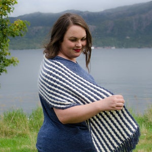 Striped Crochet Scarf Pattern: Easy Lunt Shawl (PDF Pattern)