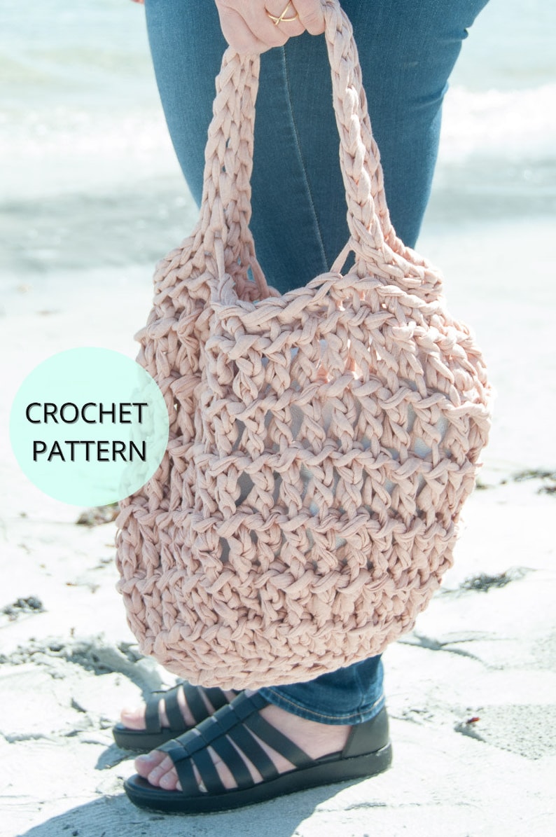 Crochet Bag Pattern Crochet Beach Bag Pattern Crochet Purse Bag Pattern Crochet Tote Bag Crochet Tote Crochet Shoulder Bag image 1