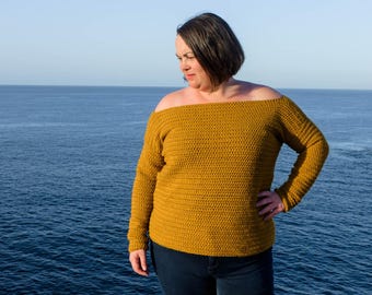 Easy Off-the-shoulder Sweater Crochet Pattern PDF