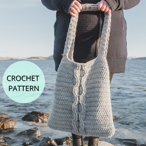 Crochet Bag Pattern- Crochet Cables Bag Pattern- Crochet Purse- Bag Pattern- Crochet Tote Bag- Crochet Tote- Crochet Shoulder Bag