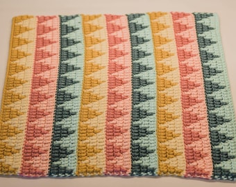 Easy Mosaic Crochet Bath Mat Pattern PDF