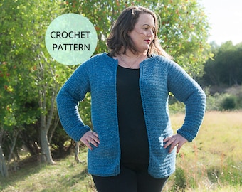 Crochet Pattern- Classic Raglan Cardigan Crochet Pattern - PDF Crochet Pattern - Woman's Crochet Cardigan - Crochet Wrap - Crochet Sweater