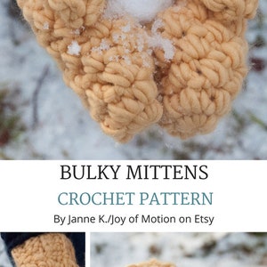 Bulky Mittens Crochet Pattern, Crochet Mittens Pattern, Mittens for Women, Mitten Crochet Pattern, Mitten Pattern, Mitten Glove, Mittens image 10