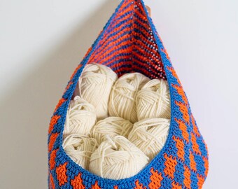 Easy Hanging Mosaic Crochet Basket Pattern PDF