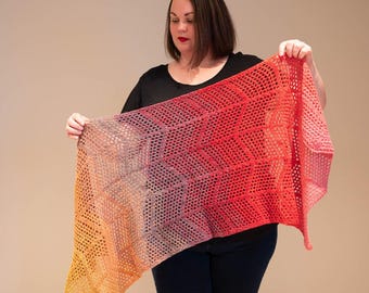 Easy Lace Scarf Crochet Pattern PDF