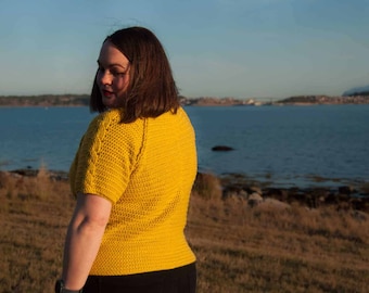 Crochet Top Pattern: Nivis Tee, Sizes XS-5XL (PDF Pattern)