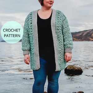 Crochet Cardigan Pattern- Crochet Chunky Cardigan- Cozy Cardigan- Crochet Garment Pattern- Crochet Fall Cardigan- Crochet PDF Pattern