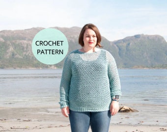 Crochet Sweater Pattern, Crochet Sweater, Crochet Women's Sweater, Crochet Womens Top, Spring Sweater ,Summer Top, Crochet Top