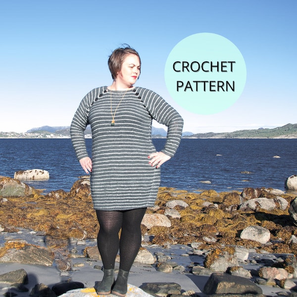 Crochet Sweater Pattern, Crochet Sweater Dress Pattern, Crochet Womens Sweater Pattern, Raglan Crochet Pattern, Crochet Dress Pattern