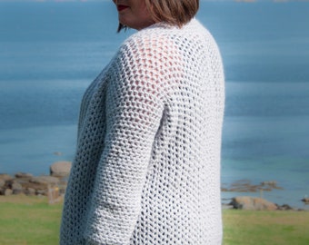Crochet Cardigan Pattern: Women's Fall Sweater (XS-5XL)