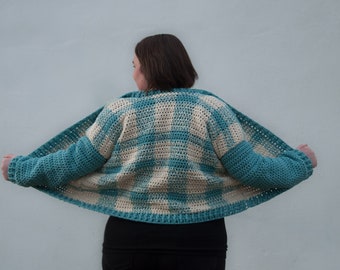Crochet Buffalo Check Cardigan Pattern (PDF Pattern)