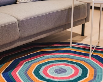 Round Rug Crochet Pattern - Beginner Friendly - Pattern PDF