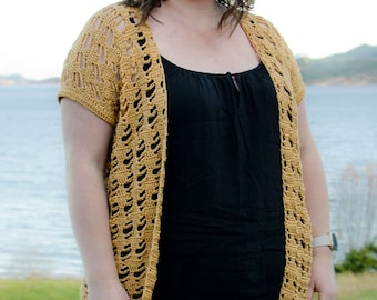 Lace Cardigan Crochet Pattern – Easy Oversized Fit (PDF Pattern)