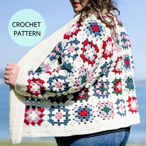 Crochet Cardigan Pattern, Crochet Granny Square Pattern, Crochet Granny Square Cardigan, Crochet Garment, Granny Square Crochet Cardigan