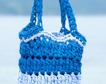 Crochet Market Bag Pattern: Easy Fabric Yarn Tote (PDF Pattern)