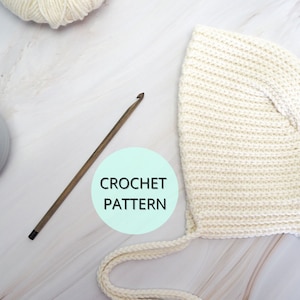 Crochet Baby Hat Pattern- Crochet Baby Bonnet Pattern- Baby Bonnet Hat- Crochet Pattern- Baby Hat- Crochet Bonnet Pattern- Crochet PDF