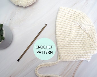 Crochet Baby Hat Pattern- Crochet Baby Bonnet Pattern- Baby Bonnet Hat- Crochet Pattern- Baby Hat- Crochet Bonnet Pattern- Crochet PDF