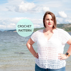 Crochet Top Pattern, Crochet Women&#39;s Top, Crochet Summer Top Pattern, Crochet Garment Pattern, Women&#39;s Crochet Pattern,Crochet Shirt Pattern