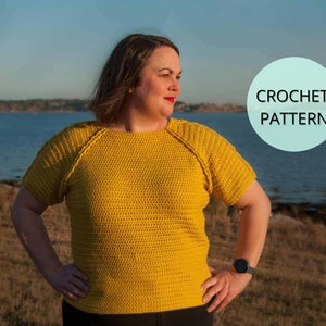 Crochet Top Pattern- Crochet Pattern- Crochet Top- Crochet Tshirt- Crochet Summer Top- Womens Crochet Top- Crochet shirts- Crochet Clothing
