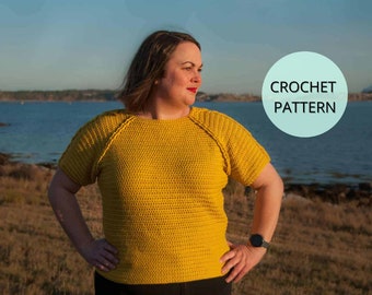 Crochet Top Pattern- Crochet Pattern- Crochet Top- Crochet Tshirt- Crochet Summer Top- Womens Crochet Top- Crochet shirts- Crochet Clothing