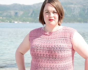 Crochet Coelum Top Easy Pattern PDF For Sport Yarn