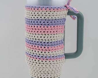 Striped Crochet Stanley Quencher Cozy Cup Mug Pattern PDF