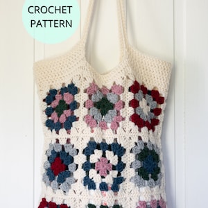 Crochet Bag Pattern- Crochet Granny Square Bag Pattern- Crochet Purse- Bag Pattern- Crochet Tote Bag- Crochet Tote- Crochet Shoulder Bag