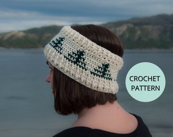 Headband Pattern, Christmas Crochet Pattern, Crochet Ear Warmer, Crochet Pattern, Headband, Crocheted Headband, Headband, Winter Headband