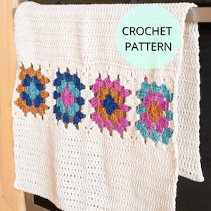 Granny Square Dish Towel Crochet Pattern- Crochet Towel Pattern- Crochet Hanging Towel- Crochet Dish Towel- Kitchen Towel- Hand Towel