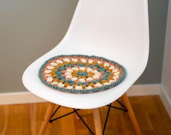Granny Circle Crochet Chair Pad Pattern PDF