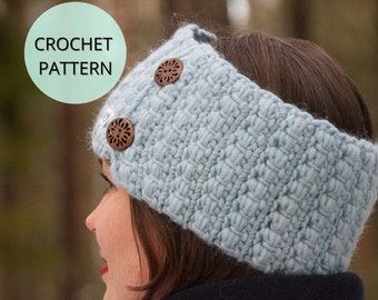 Headband Pattern, Easy Crochet Pattern, Crochet Ear Warmer, Crochet Pattern, Headband, Crocheted Headband, Womens Headband, Winter Headband