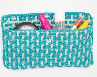Easy Crochet Makeup Bag Crochet Pattern PDF - Interlocking Design