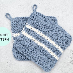 Classic Striped Potholder Crochet Pattern- Crochet Kitchen Pattern- Crochet Potholder- Easy Crochet Potholder Pattern- Quick Crochet Pattern