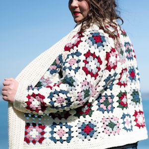 Crochet Granny Square Cardigan Pattern: Size Inclusive (PDF Pattern)